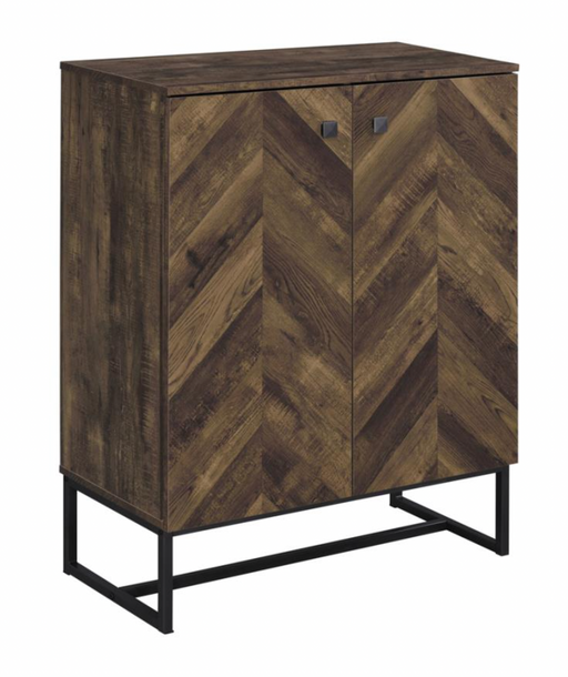 2-door Accent Cabinet Rustic Oak and Gunmetal