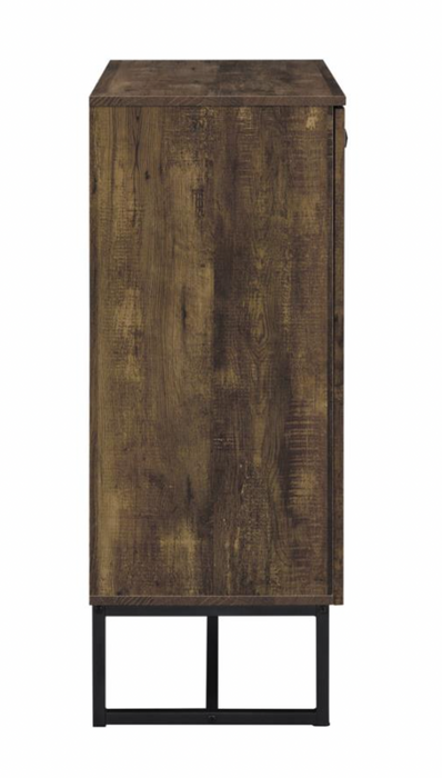 2-door Accent Cabinet Rustic Oak and Gunmetal