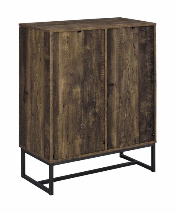 2-door Accent Cabinet Rustic Oak and Gunmetal