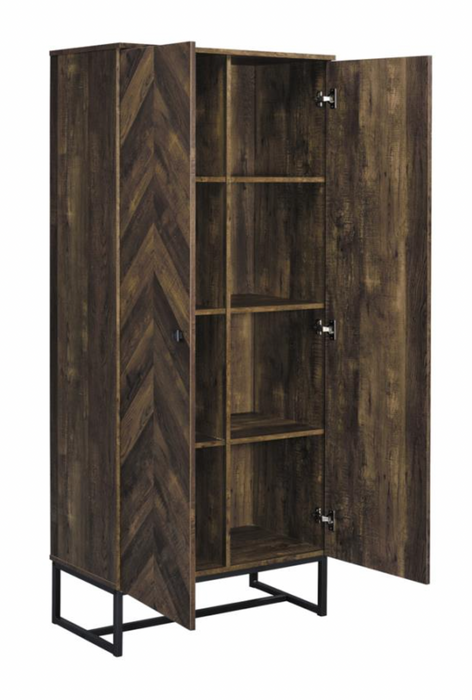 2-door Accent Cabinet Rustic Oak and Gunmetal