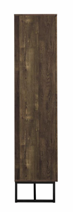 2-door Accent Cabinet Rustic Oak and Gunmetal