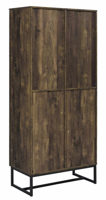 2-door Accent Cabinet Rustic Oak and Gunmetal