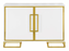 2-door Accent Cabinet with Adjustable Shelves White and Gold