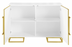 2-door Accent Cabinet with Adjustable Shelves White and Gold