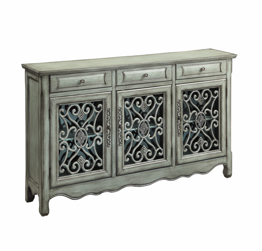 3-Door Accent Cabinet Antique Green