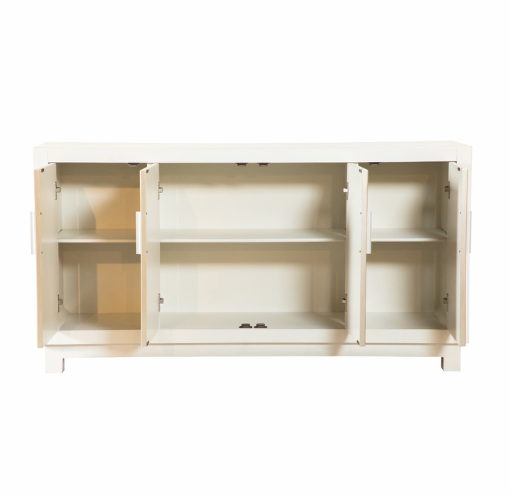 Rectangular 4-Door Accent Cabinet White And Gold