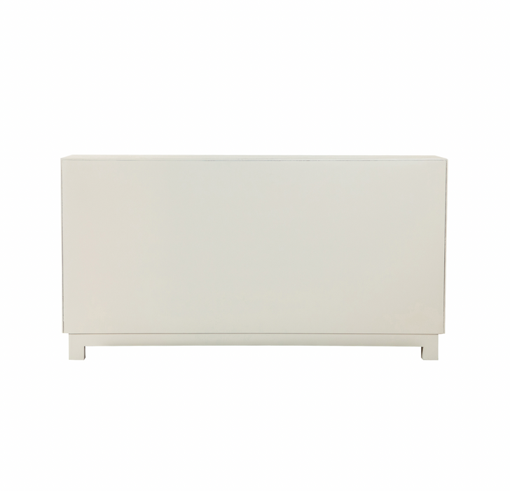 Rectangular 4-Door Accent Cabinet White And Gold