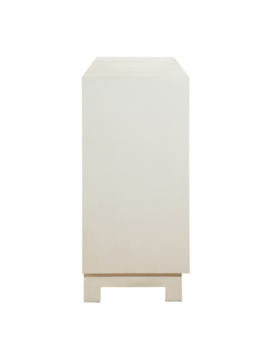 Rectangular 4-Door Accent Cabinet White And Gold