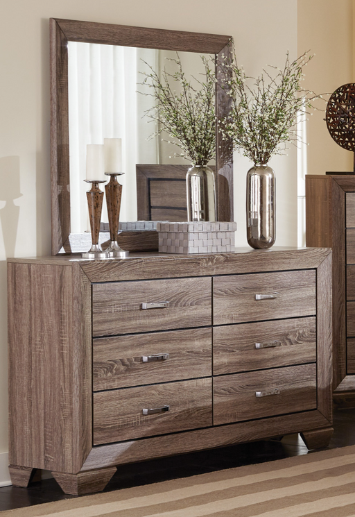 Kauffman 6-Drawer Dresser Washed Taupe