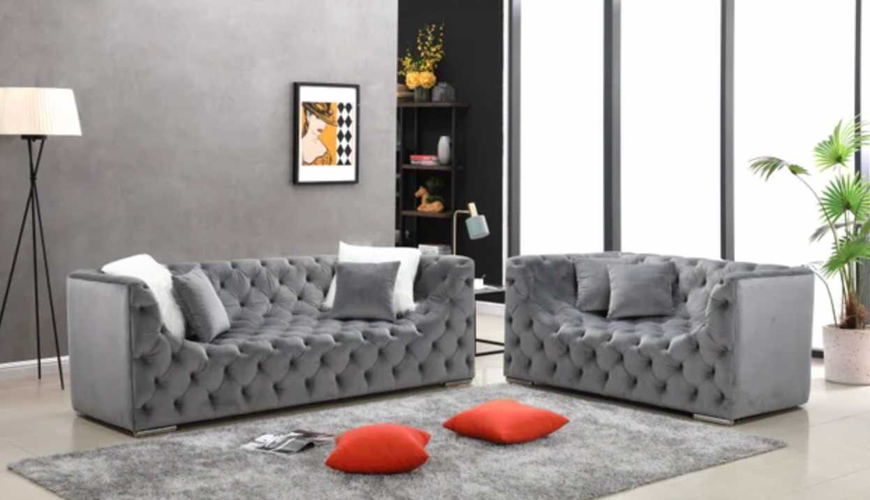 Kylie Gray Sofa & Loveseat Set