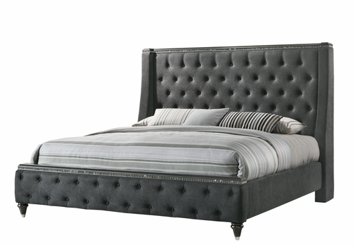 Giovani Gray Upholstered Panel King Bedroom Set