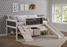 Kids Twin Art Play Junior Low LOFT with Toy Boxes Dark Finish, White Wash/Grey