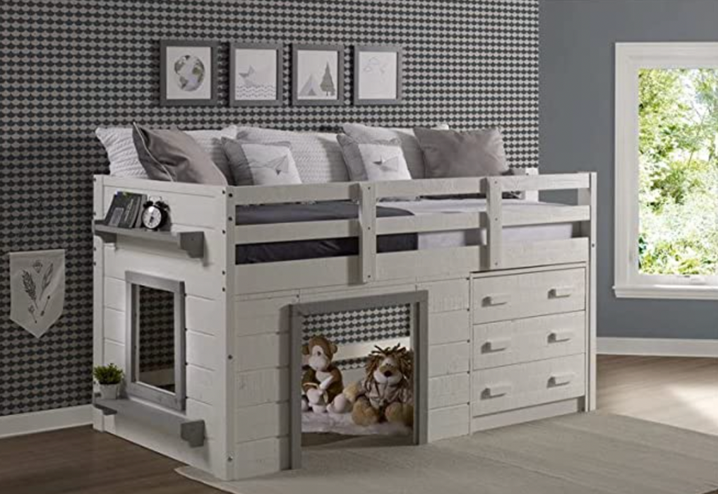 Twin Sweet Dreams LOW LOFT, White/Grey