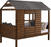 Twin Log Cabin LOW LOFT, Rustic Walnut