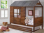 Twin Log Cabin LOW LOFT, Rustic Walnut