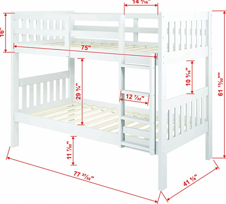 Kids Bunk Bed White