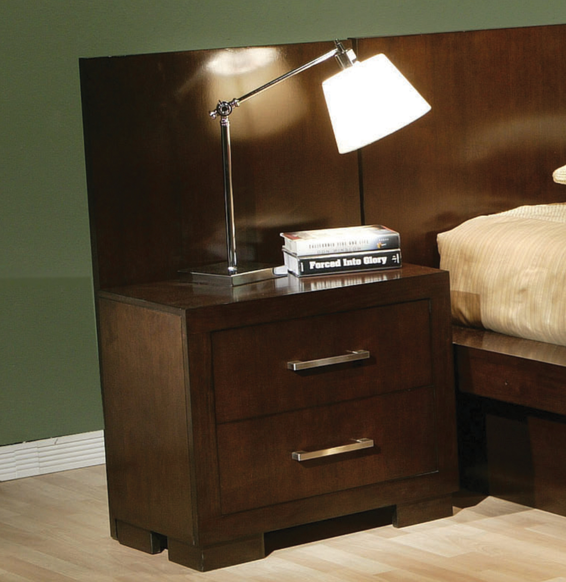 Jessica 2-Drawer Nightstand Cappuccino