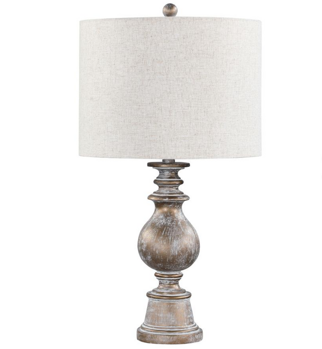 Brie Drum Shade Table Lamp Oatmeal and Antique Gold