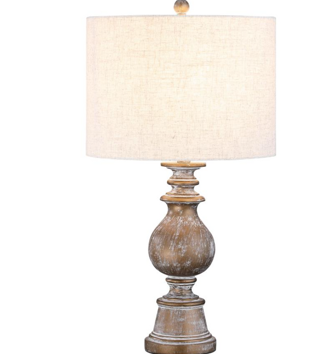 Brie Drum Shade Table Lamp Oatmeal and Antique Gold