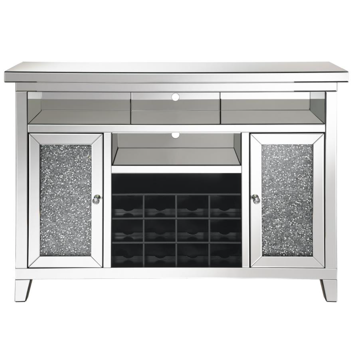 Melinda 2-Door Wine Cabinet with Lighting Mirror