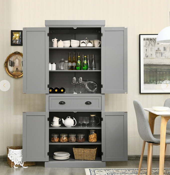 Traditional Freestanding Storage Cabinet with Adjustable Shelves and Drawer