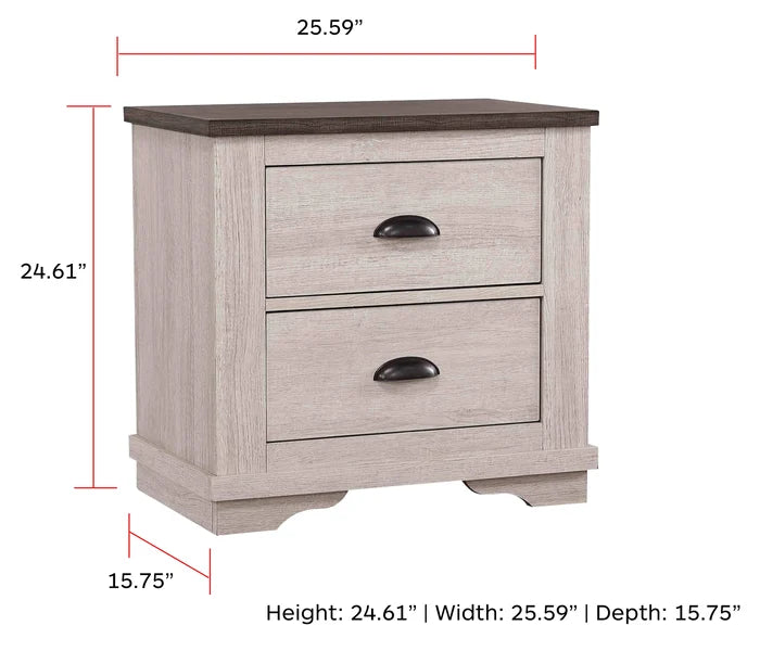 Coralee Grey Night Stand