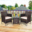 3 Pieces Patio Wicker Rattan Furniture Conversation Set with Coffee Table(clearance)