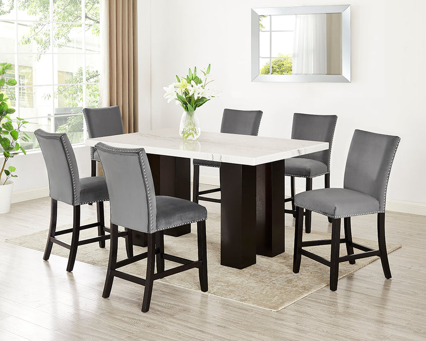 Finley  - (GENUINE MARBLE) Counter Height Table & 6 Chairs