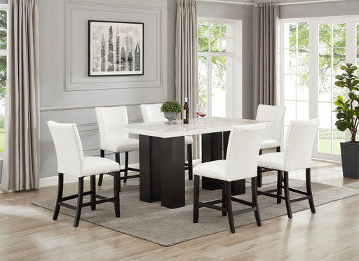 Finley  - (GENUINE MARBLE) Counter Height Table & 6 Chairs