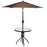 32''Outdoor Patio Round Table Tempered Glass Top W/Umbrella Hole Steel Frame NEW