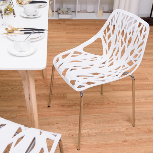 Accent Armless Plastic Dining Side Chairs Set of 6